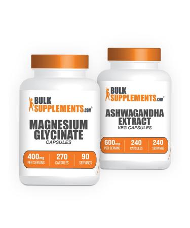 Magnesium Glycinate Capsules 240ct + Ashwagandha Capsules 240ct Bundle