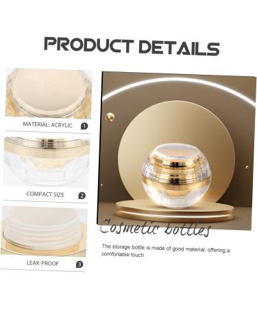 Mikinona Cream Bottle Glass Terrarium with Lid Empty Cream Jars Clear Container Lip Balm Jar Lotion Holder Empty Cosmetic Glass Containers Travel Pp Inner Cosmetic Box Skin Care 7.1X6X6CM Golden - Buy Online on GoSupps.com
