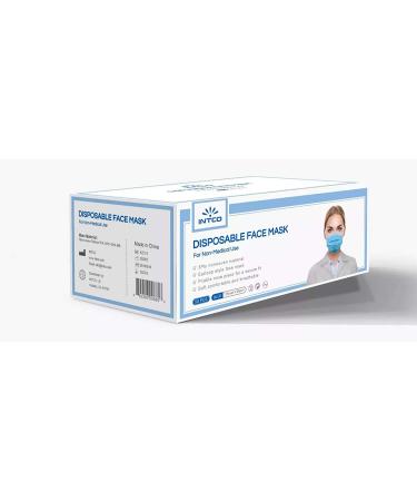 Intco Medical Procedure Face Mask with Earloops - Blue (Box of 50) - Buy Online on GoSupps.com