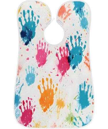 Colorful Handprints Beard Bib Apron - Best Beard Hair Catcher for Men | Perfect Father's Day & Anniversary Gifts | Includes 2 Suction Cups - Buy Online on GoSupps.com