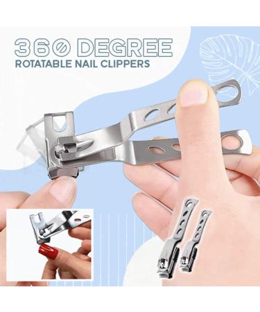 Nail Clipper 360 Degree Rotating Nail Clipper Wide Jaw Opening Stainless Steel Nail Cutter For Thick Nail Fingernail Nail Trimmer(L) - Buy Online on GoSupps.com