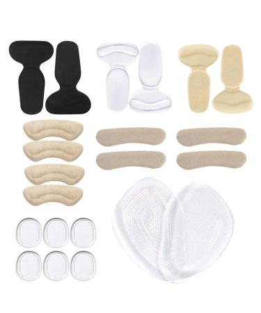 Siismi 22 pieces high heel pads heel grips liner inserts anti-slip shoe pillow heel snugs for women Ball of foot insholstery leaning soles of heel cushion-22 pieces