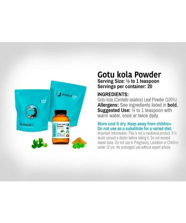 Dr. Wakde's Gotu Kola Powder (Mandukparni) - 500g (1.1lb) | Pure Raw Ayurvedic Herb | Vegan | Same Day Dispatch - Buy Online on GoSupps.com