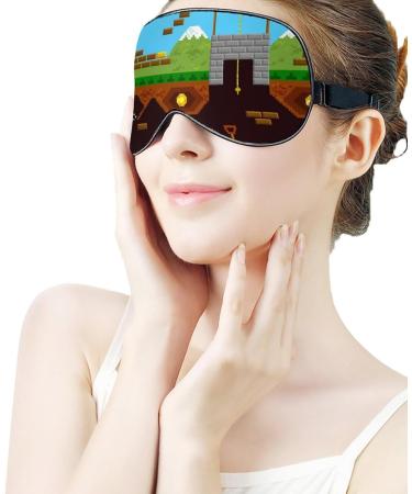 Retro Video Game Sleep Mask - Adjustable Strap Eye Cover for Sleeping and Travel - Buy Online on GoSupps.com