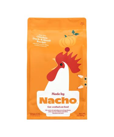 Made by Nacho Dry Cat Food, Cage-Free Chicken, Duck & Quail Recipe or Sustainably-Caught Salmon, Whitefish & Pumpkin Recipe - High Protein (2) 2 LB Bags (4 LBS Total) Chicken, Duck & Quail (4 lbs.)