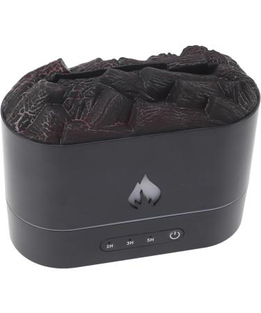Syrisora Volcano Aroma Diffuser - 7 Colors Fine Fog Simulated Flame 250ml Quiet USB Charging Humidifier for Bedrooms - Black - Buy Online on GoSupps.com