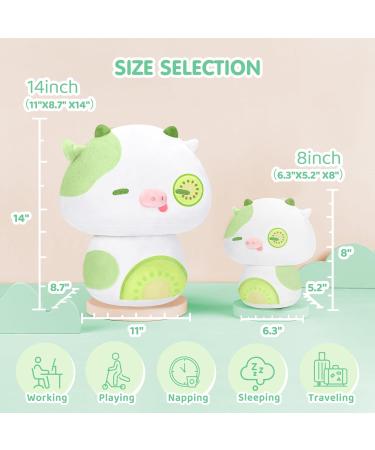 Mewaii 8'' Soft Kiwi Cow Mushroom Pillow Plush - Cuddly Green Cow Toy for Kids | 8 Inch Stuffed Animal - Buy Online on GoSupps.com
