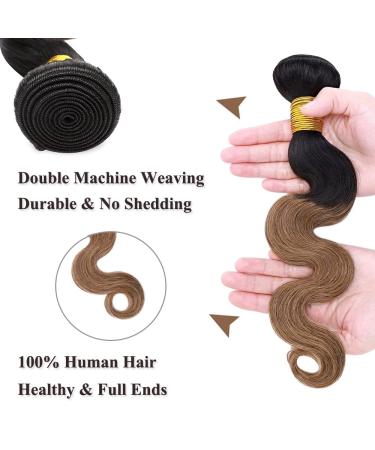 Sego Brazilian Human Hair Bundles | 100% Virgin Body Wave Weave - Natural Black & Chestnut Brown 16 Extensions - Buy Online on GoSupps.com