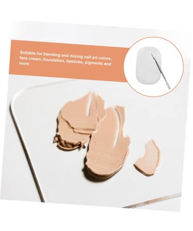 Hemoton Makeup Palette Set - Professional Foundation & Mixing Tray - Stainless Steel Nail Plate - 12.6x7.5cm - Perfect for Makeup Artists - Buy Online on GoSupps.com