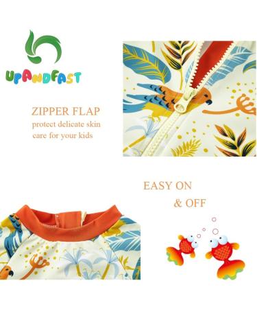 UPF 50+ Baby Boy Swimwear Set with Sun Hat | Infant Toddler One Piece Zip Swimsuit for 12-18 Months | Sun Protection Bathing Suit by Upandfast - Buy Online on GoSupps.com