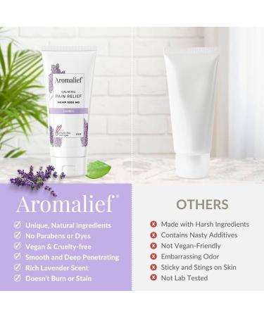 Aromalief Hemp Cream with Lavender Aromatherapy - 1000MG | Relieve Muscle & Joint Pain | Made in USA | Vegan & Cruelty-Free - Buy Online on GoSupps.com