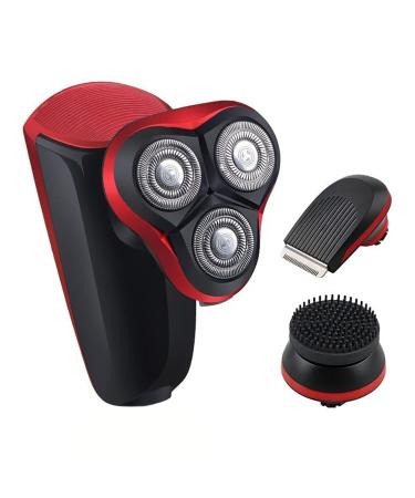 Electric Razor for Men 3 in 1 Multifunction Electric Mens Shaver Portable USB Car Charging Shaving Head Waterproof Washable Beard Baby Hair Shaver Red