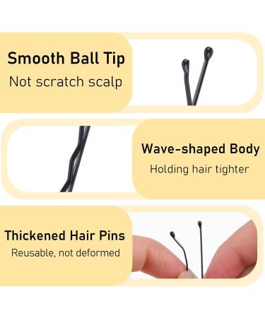 200 Hairpins & 100 Hair Ties Set | Stable Updo Accessories | Metal Wedding Hair Clips for Women & Girls | Black Hair Needles for Hairdressing - Buy Online on GoSupps.com