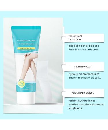 Hair Removal Cream - Hair Removal for Sensitive Skin Instant Lightening Formula for Body Hair Removal Suitable for Face Legs and Intimate Areas - Buy Online on GoSupps.com
