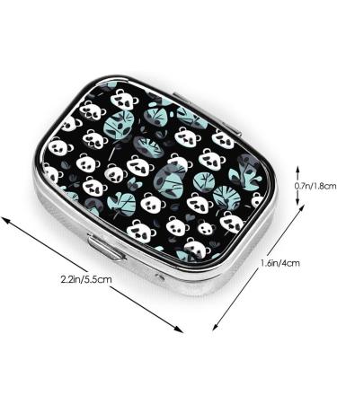 Black and White Panda Face Small Pill Case | Cute 2 Compartment Travel Pill Box Organizer for Purse | Perfect Gift for Travel - Buy Online on GoSupps.com