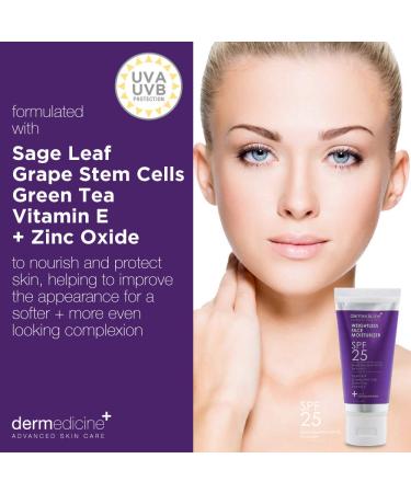 Weightless Daily Face Moisturizer & Zinc Oxide Sunscreen SPF 25 | Broad Spectrum UVA/UVB Protection | Enriched with Sage Leaf Grape Stem Cells Green Tea & Vitamin E | 2 oz / 60 g - Buy Online on GoSupps.com
