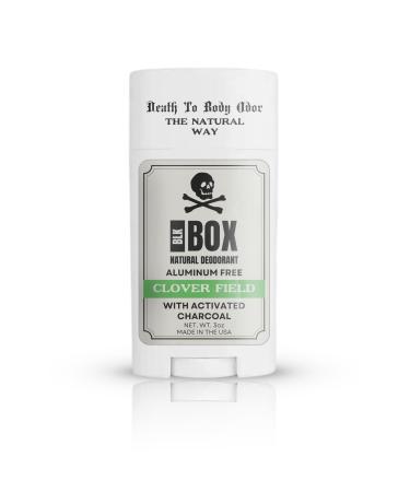 Black Box USA MADE 3oz Natural Aluminum-Free Deodorant for Women Sensitive Skin Essential Oils Organic Coconut Oil Shea Butter & Activated Charcoal - Baking Soda & Paraben Free (Clover Field)