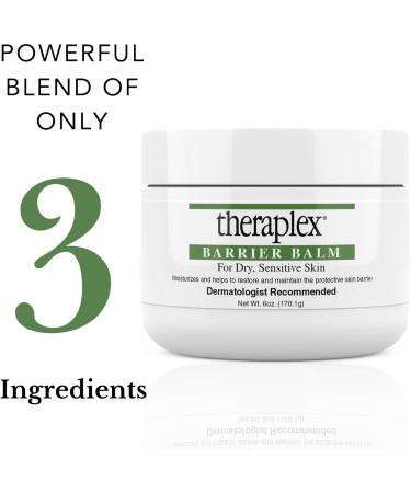 Theraplex Skin Barrier Balm - Moisturizer for Dry Sensitive Skin - Paraben-Free Noncomedogenic Hypoallergenic - 6 Oz - Dermatologist Recommended - Buy Online on GoSupps.com