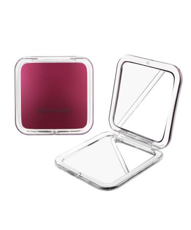 Magnifying Compact Mirror - Snowflakes Elegant Compact Pocket Mini Makeup Mirror Double Sided 1x/10x Magnification Cosmetic Mirrors Handheld Portable for Travel and Purses (Purple)