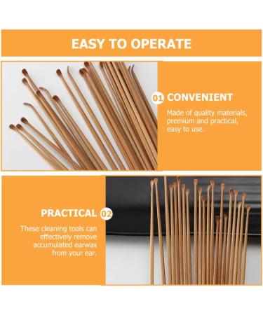 Buy Cabilock Bamboo Ear Cleaning Picks Wood Ear Wax Remover Spoon | Eco-Friendly Ear Care Tool 17x0.2cm - Buy Online on GoSupps.com