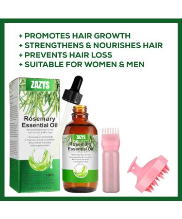 Rosemary Oil For Hair Growth (UK Company) Organic Rosemary Oil With Applicator Bottle - Buy Online on GoSupps.com