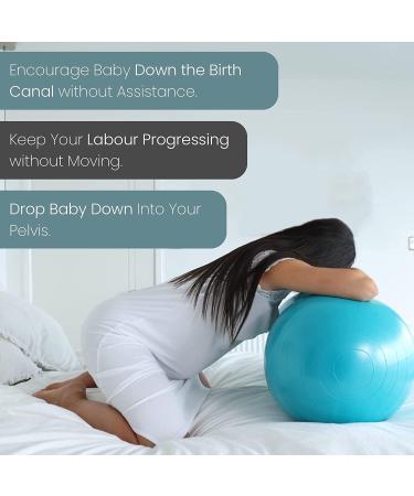 Peanut Ball for Labor & Pregnancy Exercise | Birthing Ball Maternity Set with Exercise Book & Pump | Anti Burst 50cm Turquoise - Buy Online on GoSupps.com
