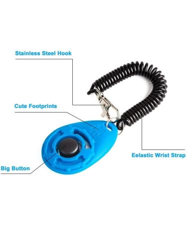 Txibi 2Pack Pet Dog Training Clicker with Wrist Strap - Durable Lightweight Easy to Use Pet Clickers for Cats Puppy Birds Horses (Blue + White) - Buy Online on GoSupps.com