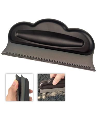 PETDOM Pet Hair Remover Brush - Soft Rubber Edges to Avoid Damaging Fabric - Dog Cat Fur Lint Removal Tool for Fluffy Carpet Car Couch Furniture Black