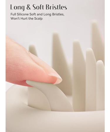 Heeta Scalp Massage Brush | Silicone Hair Brush for Wet & Dry Use | Soft Bristles | Oatmeal Color | Enhance Hair Health - Buy Online on GoSupps.com