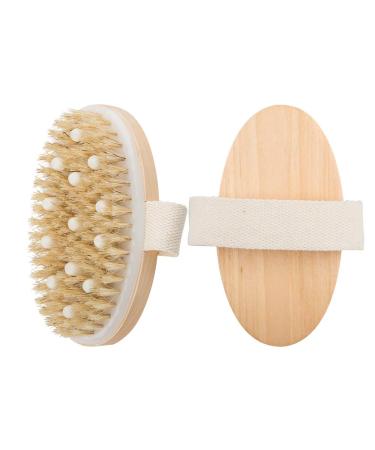 2-Pack Body Brush Set - Sourcetone Natural Wild Boar Bristle Massage Brushes for Soft Glowing Skin - Wet & Dry Use - Buy Online on GoSupps.com