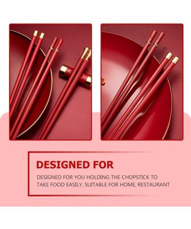 5 Pairs Flatware Japanese Sticks Style Utensils Valentines Stick Korean Frying Reusable Tableware Home Day Wooden Kitchen Chinese Eating Favors for Cooking Creative Chopsticks Kitchenware Rojo - Buy Online on GoSupps.com