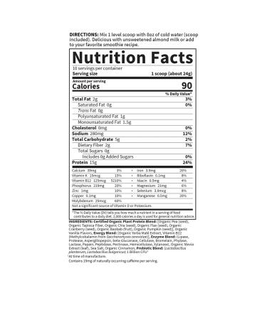 Garden of Life Organic Plant Protein Smooth Energy Powder - Vegan Gluten Free 15g Protein Shake with Yerba Mate & Probiotics - 10 Servings - Buy Online on GoSupps.com
