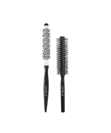 Level 3 Round Brush Set - Professional and Lightweight Design - Hair Stylist and Hair Dresses - Heat Resistant - Level Three Hair Brush - 2pc