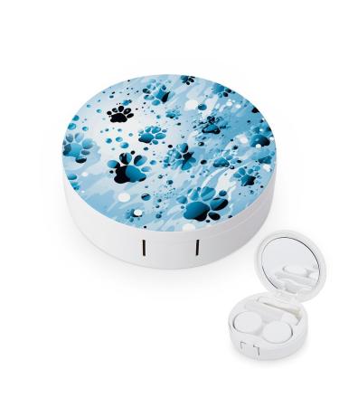 Contact Lens Case Dog Paw Blue Print Plastic Contact Lens Case contact Lens Care Box ontact Lens Travel Box