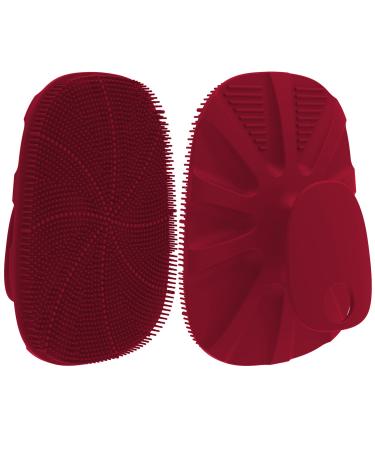 Hieerbus silicone body brush body washer bathing brush shower brush massage brush for deep cleaning peeling massage more hygienic than luffa/sponge for men babies all skin types 1 piece red