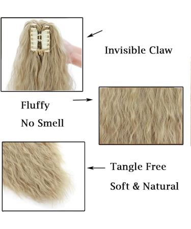 24" Long Ponytail Extensions Yaki Synthetic Claw Clip in Pony Tails Corn Wave Ponytail Curly Hairpiece for Women Ash Blond 24inch (Pack of 1) Yaki-Ash Blond - Buy Online on GoSupps.com