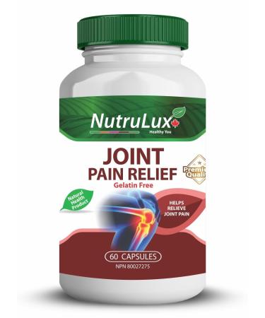 NutruLux Joint Pain Relief Capsules - Halal Vegan Gelatin-Free 450mg Glucosamine Sulfate Supports Joint Health Daily Pain Relief Wellness Supplement 60 Capsules (Pack of 1)