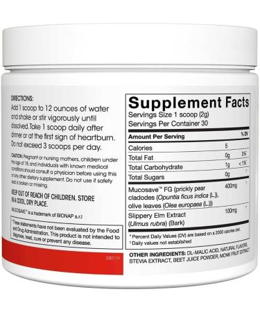 Reflux - Digestive Supplement - Each Tub 30 Scoops 30 Servings - Mucosal Support for Acid Issues - with Mucosave FG and Slippery Elm Bark (1 Tub) Mixed Berry 2.17 Ounce (Pack of 1) - Buy Online on GoSupps.com