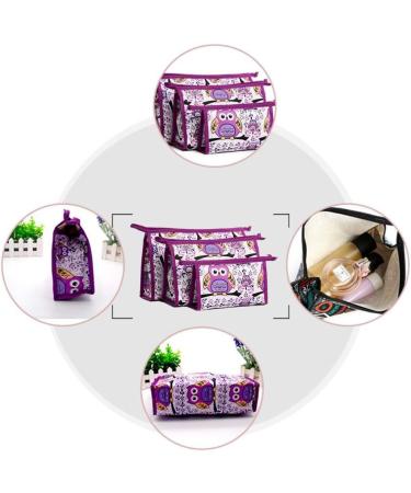 XICHEN 3 in 1 Zippered Cosmetic Bag - Owl Purple | Durable Vacation Bathroom Storage (3 Sizes) - Buy Online on GoSupps.com