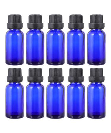 FRCOLOR 12pcs Blue Essential Oil Empty Bottle Cosmetic Bottles Perfume Bottles Refillable Oil Bottle Refillable Empty Amber Bottle Essential Oil Dropper Bottles Glass Pack Bottled Travel 0.3 Ounces Blue