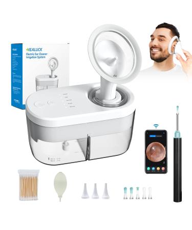 Healuck Electric Ear Wax Removal Ear Wax Irragation Kit Water Powered with 4 Modes Professional Ear Irrigation Flushing System Ear Wax Removal Tool with Camera  Ear Wax Water Flushing for Adults