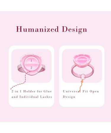 100 PCS Adhesive Holder Ring Cups for Eyelash Extensions - Pink Fanning Cups - Disposable Glue Rings - Essential Eyelash Extension Accessories - Buy Online on GoSupps.com