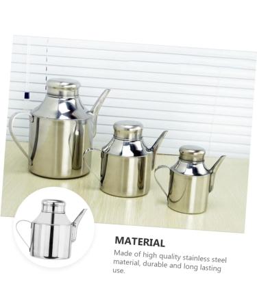 Milisten 2pcs Sauce Pot Olive Oil Cruet Kitchen Oil Soy Sauce Bottle Oil Drip Dispenser Oil Vinegar Cruet Bottle Household Vinegar Bottle Olive Oil Pourer Water Bottle Stainless Steel Metal 18.5X14.5X11CMx2pcs Silverx2pcs - Buy Online on GoSupps.com