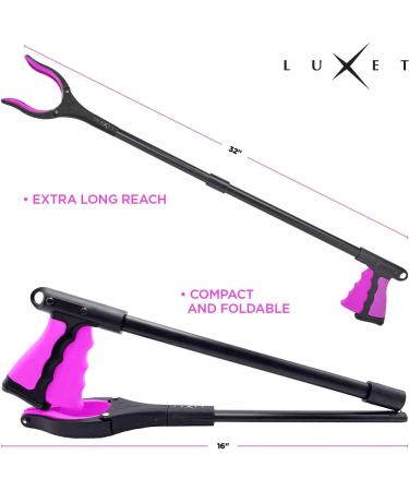 Grabber Reacher Tool - 2 Pack - Newest Version Long 32 Inch Foldable Pick Up Stick - Strong Grip Magnetic Tip Lightweight Trash Picker Claw Reacher Grabber Tool Elderly Reaching - by Luxet (Pink) - Buy Online on GoSupps.com