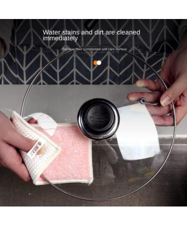 ShuWen Double-Sided Bamboo Fiber Sponge Wipe Kitchen Brush Pot wash Cloth scouring Cloth rag Magic Wipe Housework Cleaning Sponge Brush-White||13 * 9cm - Buy Online on GoSupps.com
