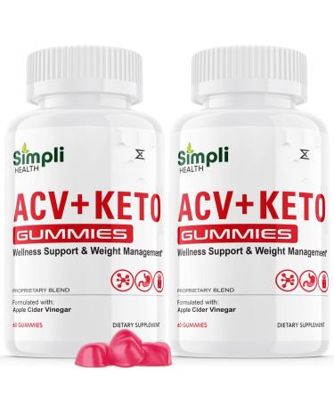 (2 Pack) Simpli ACV Ketos Gummies, Simpli Health ACV Plus Ketos Gummies, Simplihealth Simpliacv Heath ACV+Keto Gummies Oprah, Simple AVC ACT AC ACB Shark Simply Tank Acc Gummies (120 Gummies) 60 Count (Pack of 2)