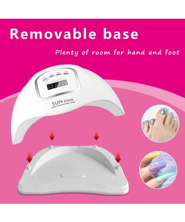 KFE Hardware 150W UV Gel Nail Lamp for Gel Polish- 4 Timers, Professional LED Nail Dryer for Curing Gel Nails, White/Pink - Buy Online on GoSupps.com