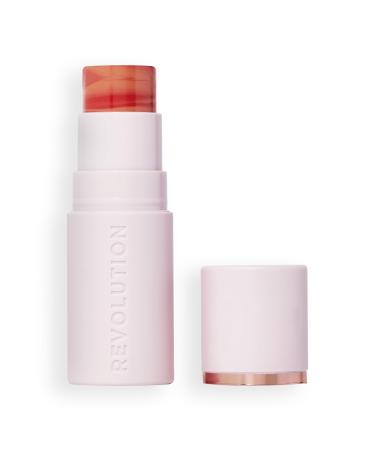 Revolution Skin Silk Blush Stick - Couleur modulable pour joues yeux et l vres - Formule cr me poudre - Vegan & Cruelty-Free - Sunkissed Apricot - 4 5 g