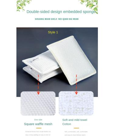 ShuWen Double-Sided Bamboo Fiber Sponge Wipe Kitchen Brush Pot wash Cloth scouring Cloth rag Magic Wipe Housework Cleaning Sponge Brush-White||13 * 9cm - Buy Online on GoSupps.com