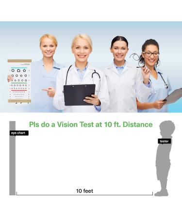 Pediatric Eye Chart for Kindergarten Kids | Visual Acuity Test Wall Chart with Wooden Frame | 10ft Distance | 15x8 Inches Canvas for Eye Exams - Buy Online on GoSupps.com